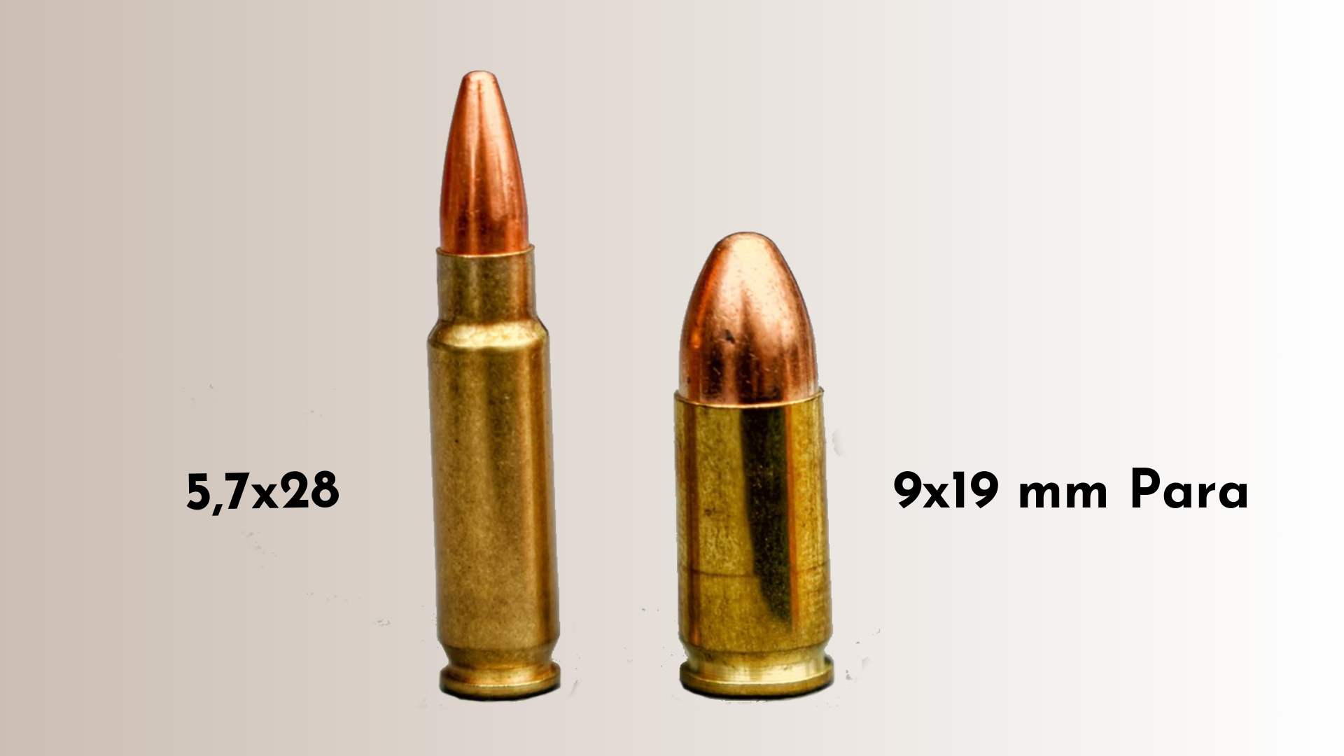 Cartouche 5,7x28 vs 9x19 mm Para